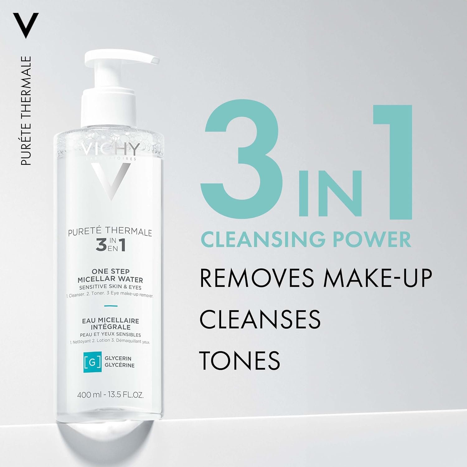 Vichy 3 in 1 Pureté Thermale One Step Micellar Water, 400ml - Image 3