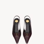 BABYLONE BRETEUIL smooth leather open-toe high heels