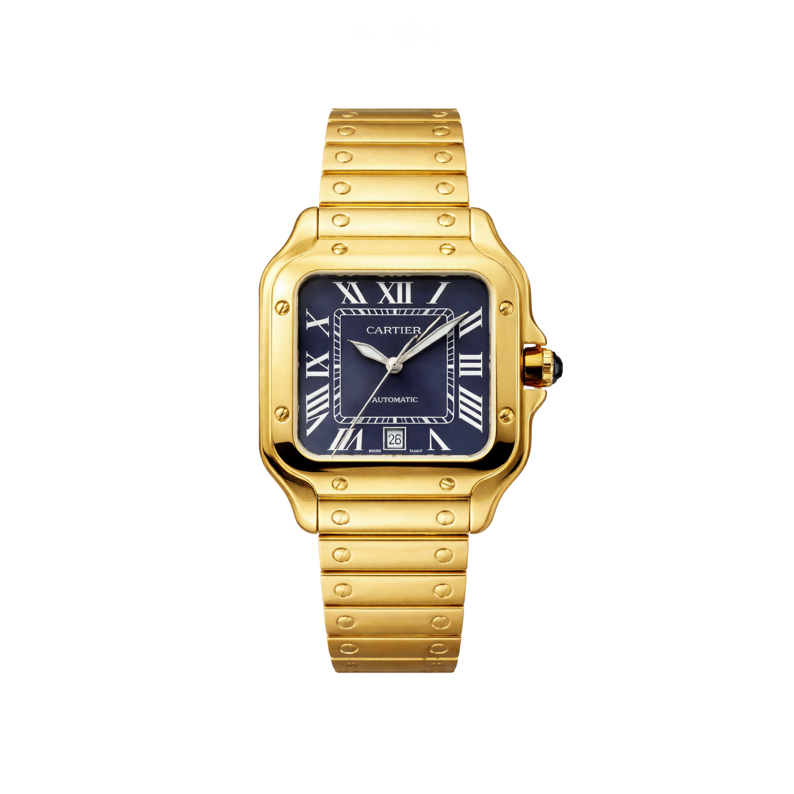 Cartier Santos de Golden Steel Blue Dial Luxury Designer Watch – Blue & Dial