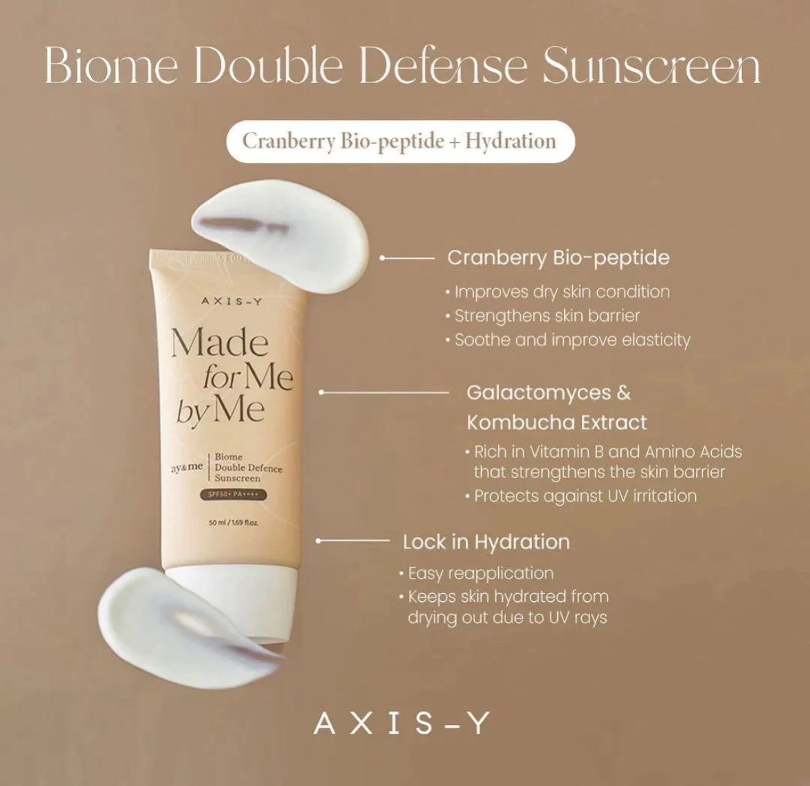 AXIS-Y Biome Double Defense Sunscreen Cream SPF 50, 50 ml - Image 3