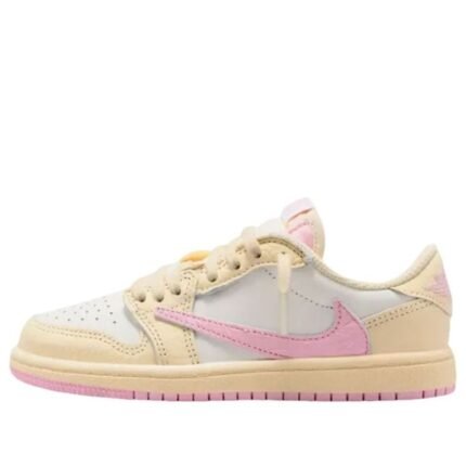 (بي إس) Air Jordan x Travis Scott 1 Retro لو OG 'Shy Pink'