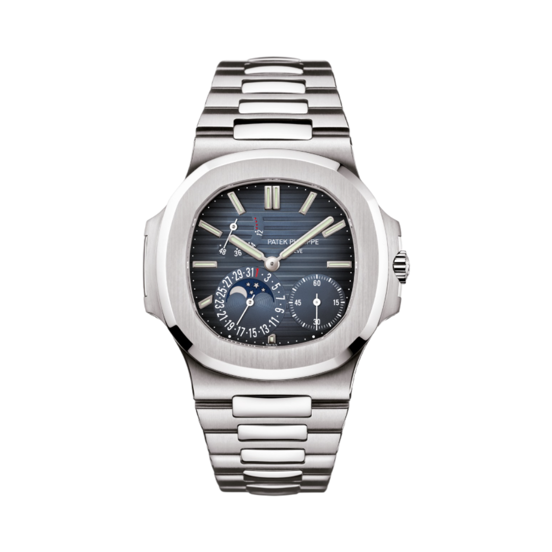 Patek Philippe Nautilus Moon Phase Blue Dial Luxury Designer Watch