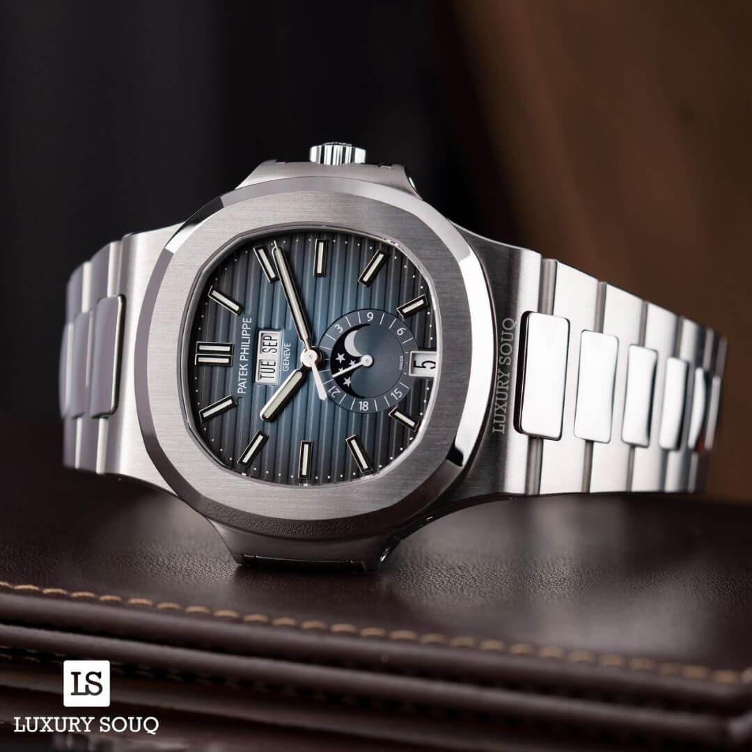 Patek Philippe Nautilus Gradient Blue Dial Luxury Designer Watch - Image 6