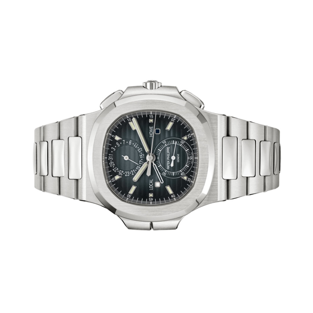 Patek Philippe Nautilus Time Sunburst Blue Dial Luxury Designer Watch - Image 4