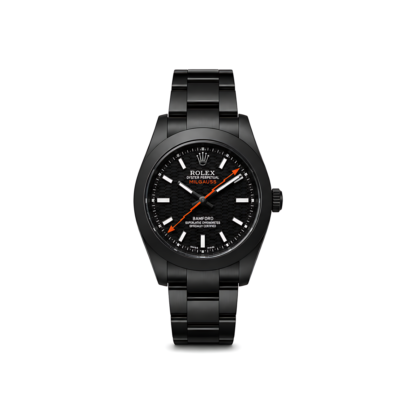 Rolex Luxury Designer Watch | Milgauss Bamford Honeycomb Dial Matte Black