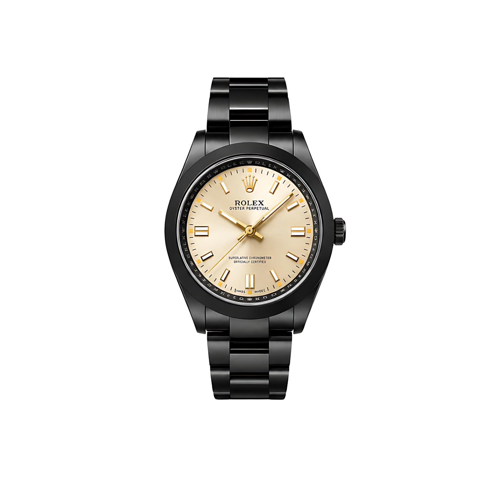 Rolex Luxury Designer Watch | Milgauss Yellow Dial Matte Black