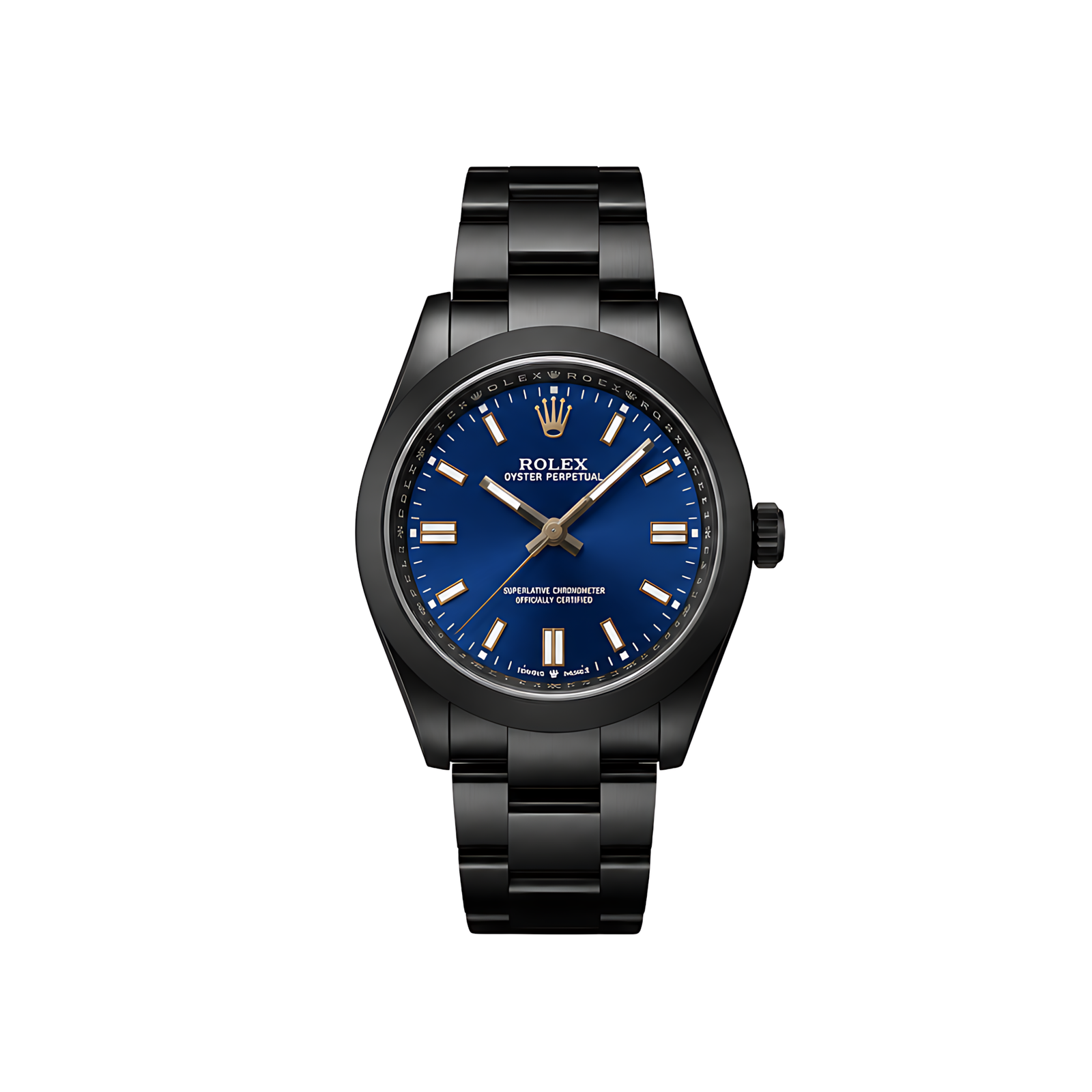 Rolex Luxury Designer Watch | Oyster Perpetual Blue Dial Matte Black