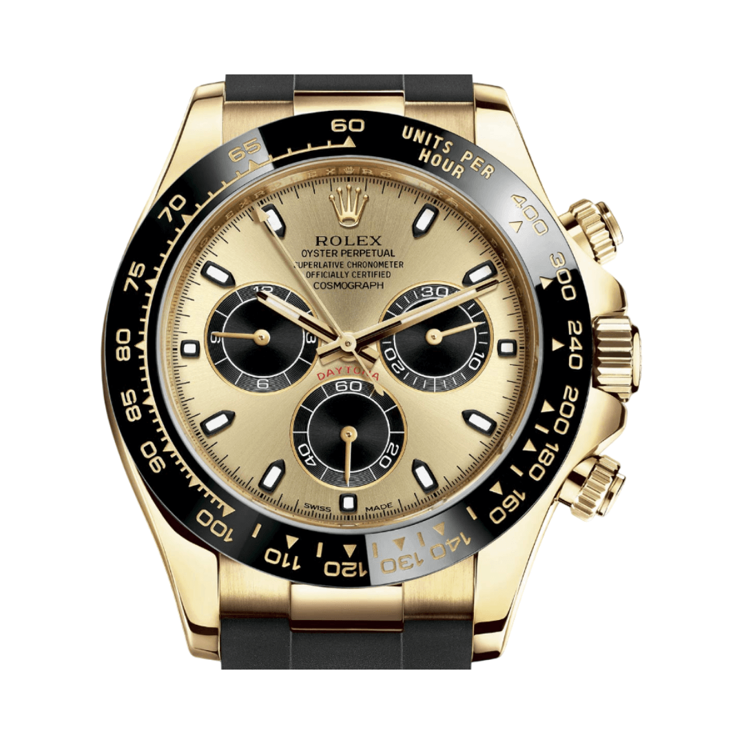Rolex Gold Champagne Black Dial Luxury Designer Watch - Image 3
