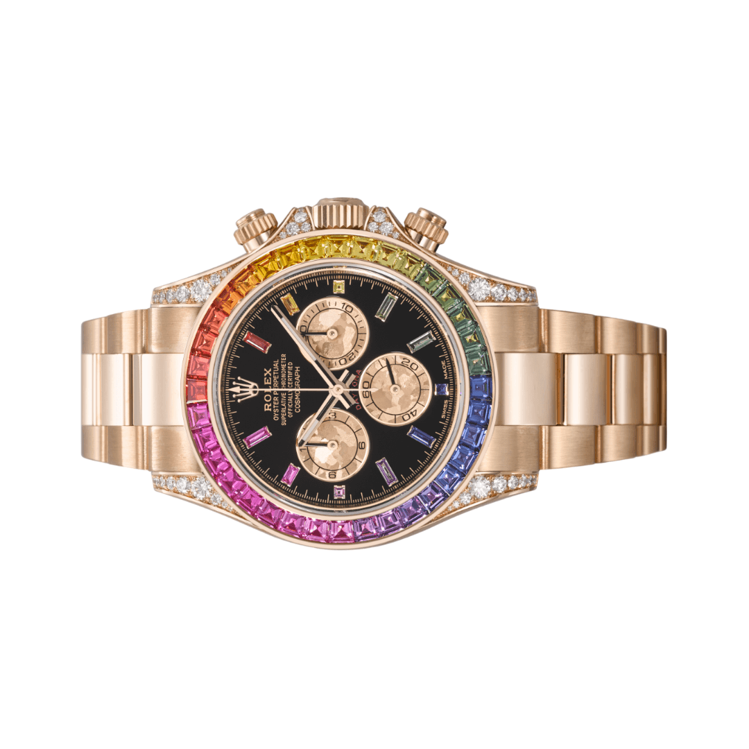 Rolex Rainbow Black Dial Luxury Designer Watch - Image 3