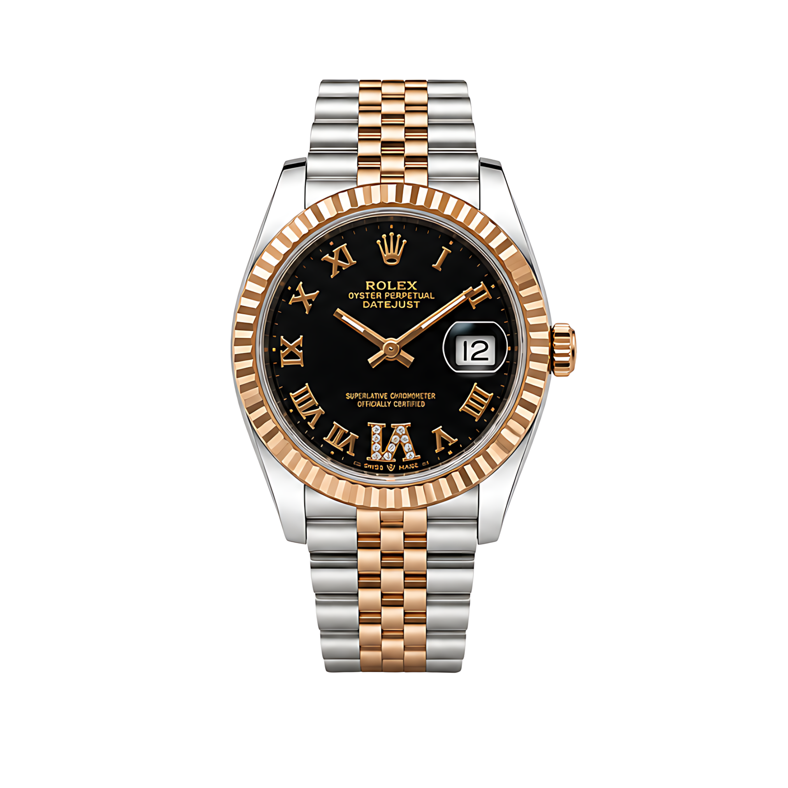 Rolex Luxury Designer Watch | Datejust Black Diamond Dial Silver