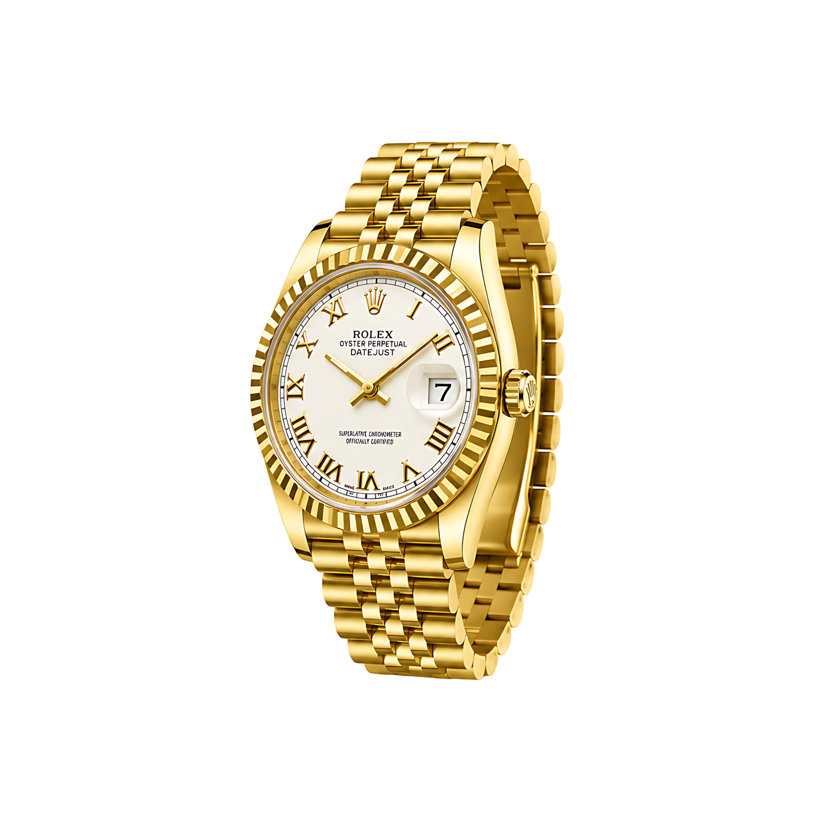 Rolex Luxury Designer Watch | Datejust Mint Gold White Dial Gold - Image 2
