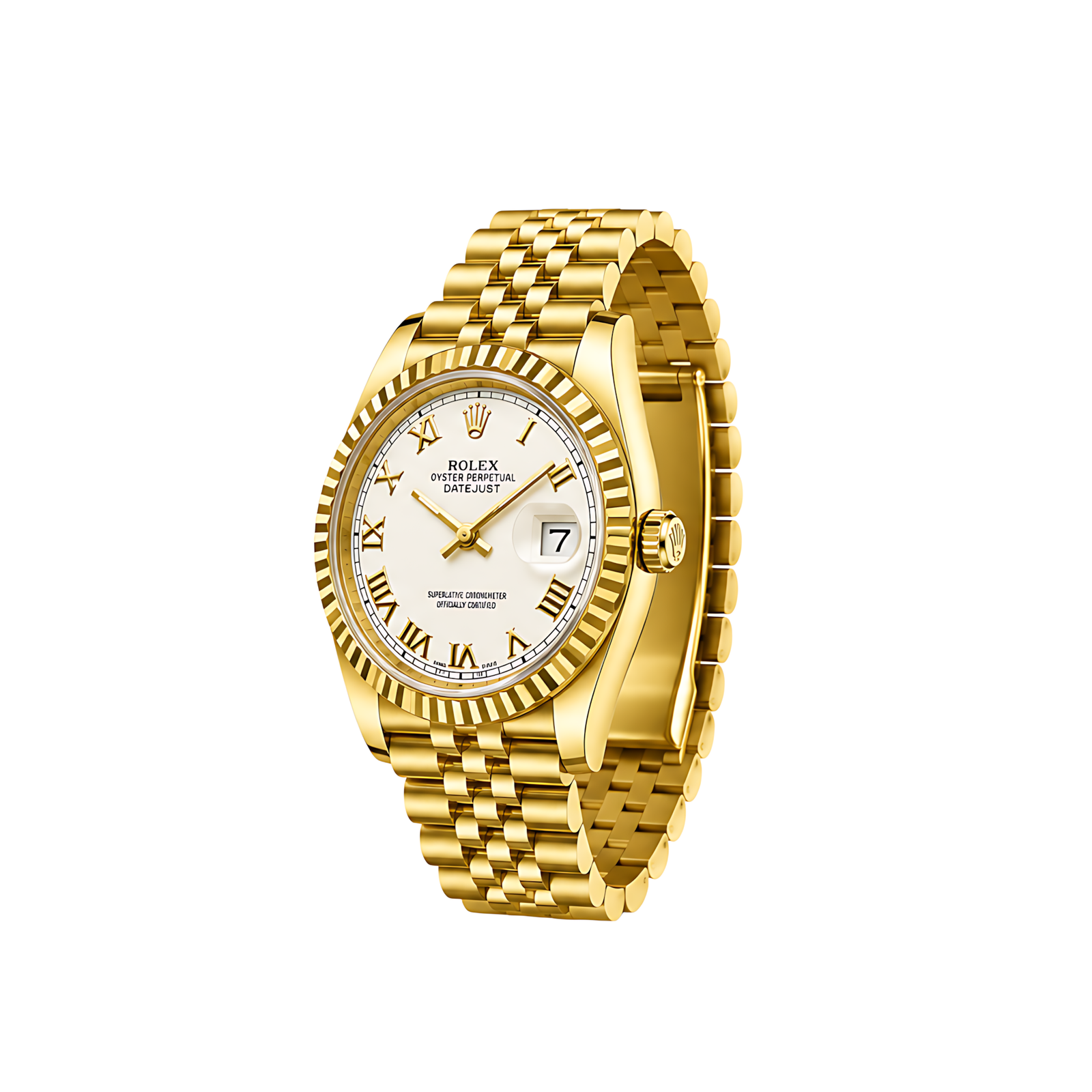 Rolex Luxury Designer Watch | Datejust Mint Gold White Dial Gold - Image 3