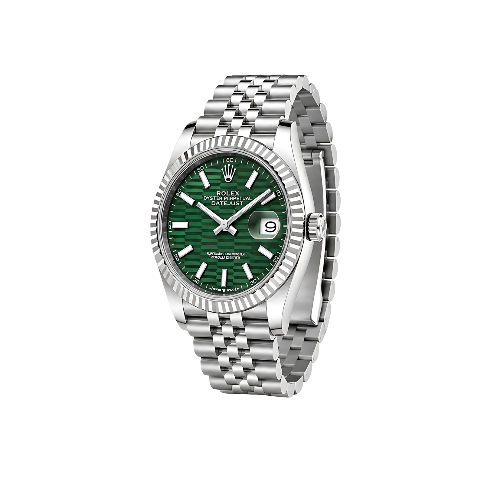 Rolex Luxury Designer Watch | Datejust Mint Green Waffle Dial Silver - Image 2