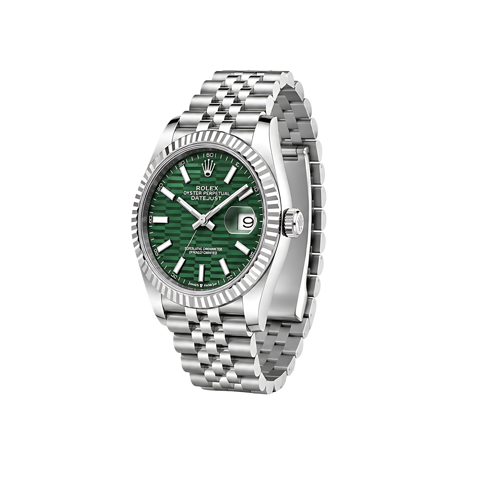 Rolex Luxury Designer Watch | Datejust Mint Green Waffle Dial Silver - Image 3