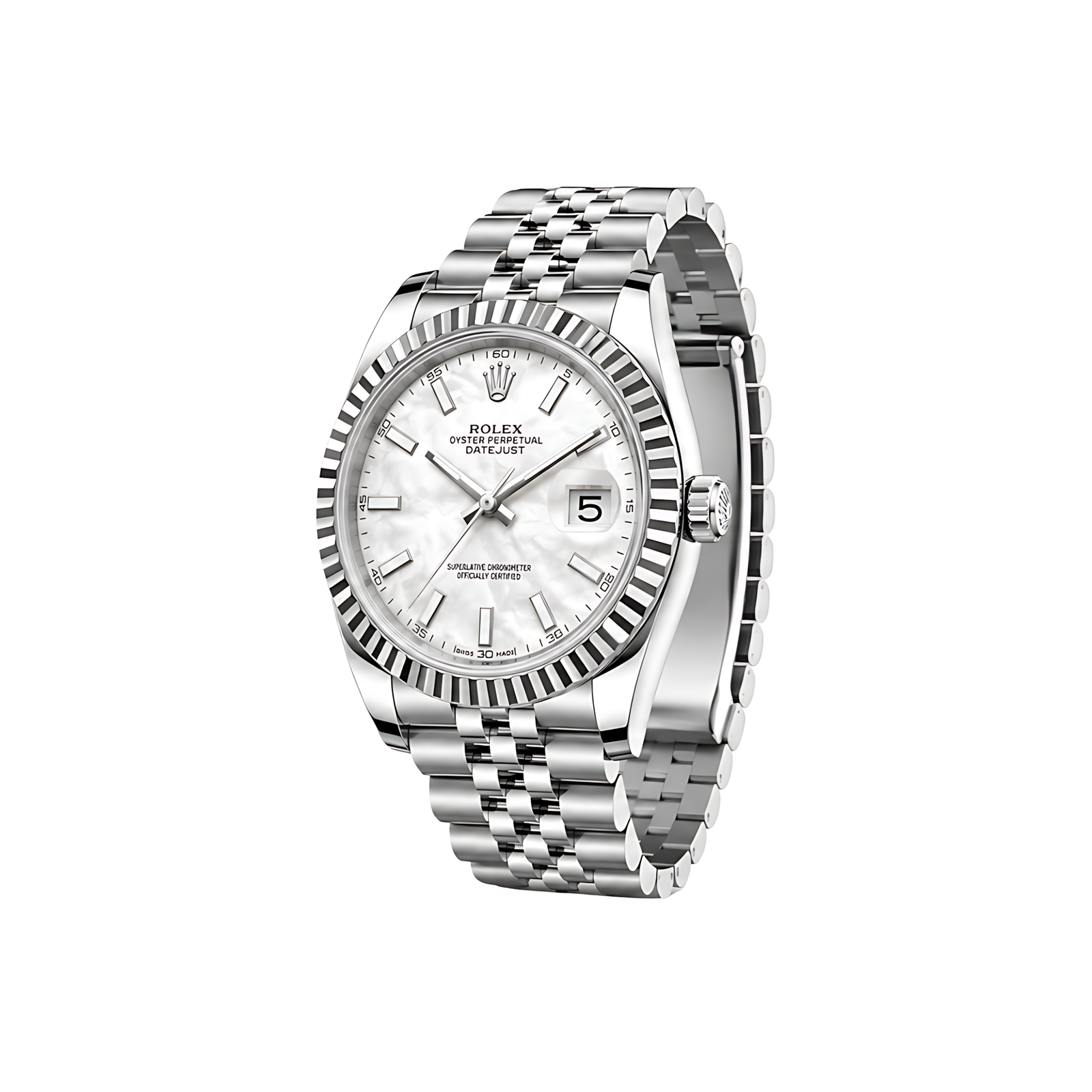 Rolex Luxury Designer Watch | Datejust Mint White Dial Silver - Image 3