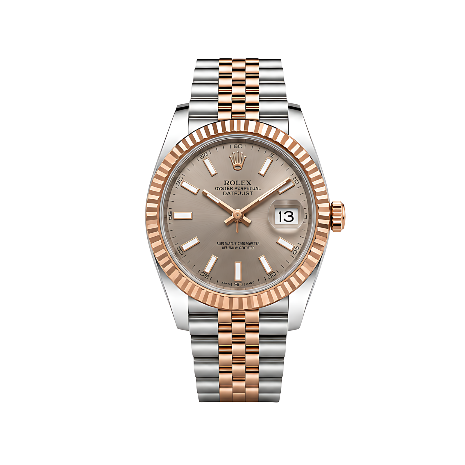 Rolex Luxury Designer Watch | Datejust Sundust Dial Two Tone Rose Gold