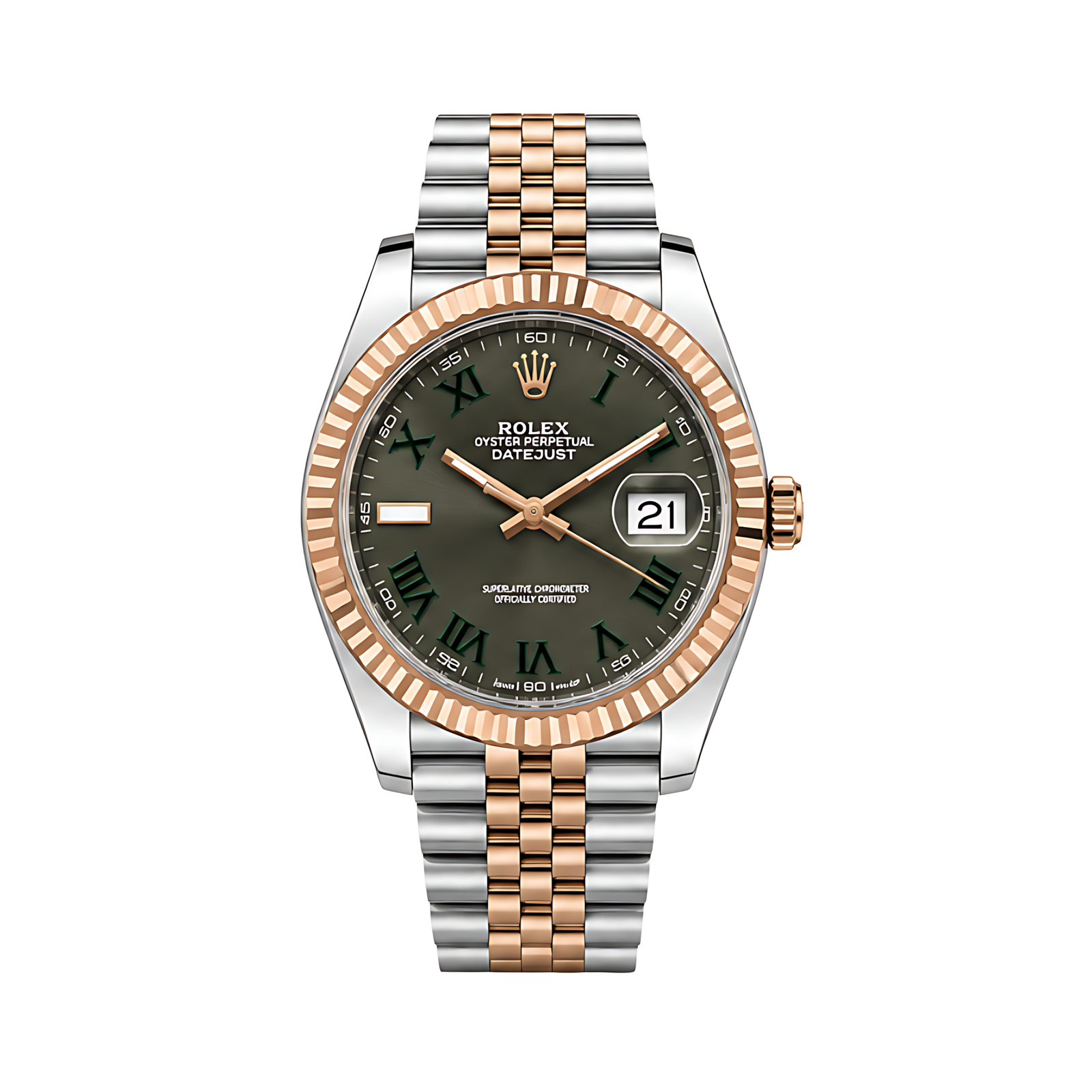 Rolex Luxury Designer Watch | Datejust Wimbledon Dial Two Tone Rose Gold