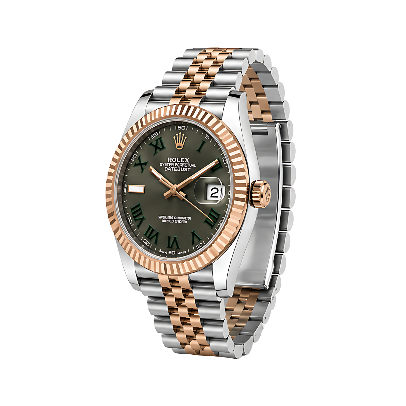 Rolex Luxury Designer Watch | Datejust Wimbledon Dial Two Tone Rose Gold - Image 3