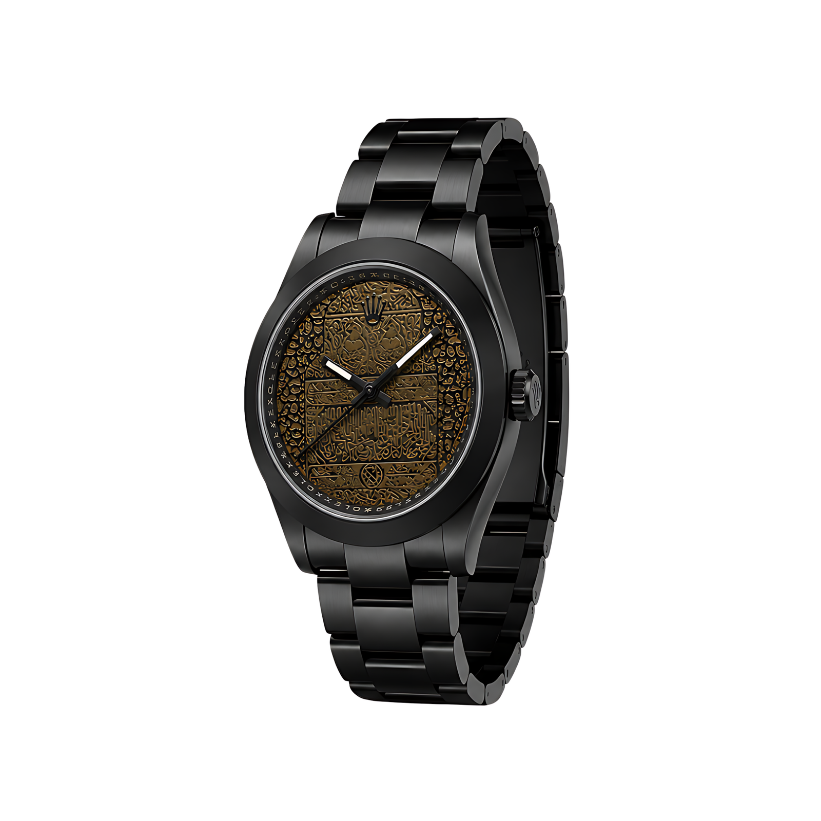 Rolex Luxury Designer Watch | Milgauss Arabic Gold Dial Matte Black - Image 2