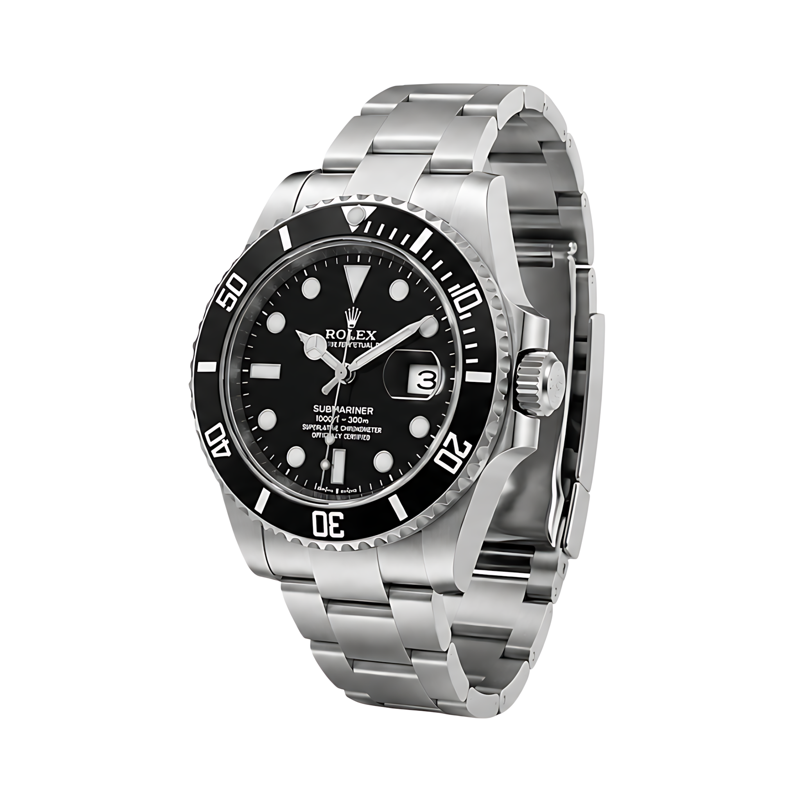 Rolex Luxury Designer Watch | Submariner Date Black Dial Silver - Image 3