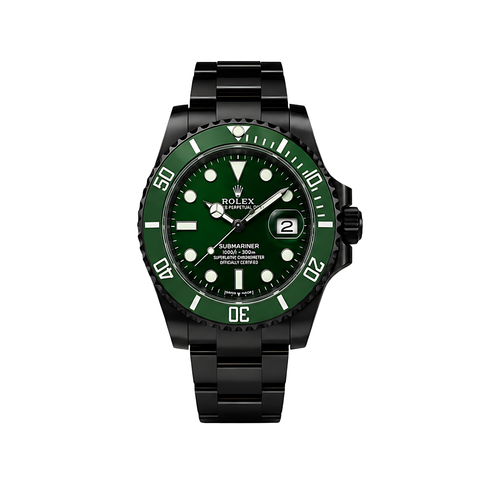 Rolex Luxury Designer Watch | Submariner Date Green Dial Green Bezel Black