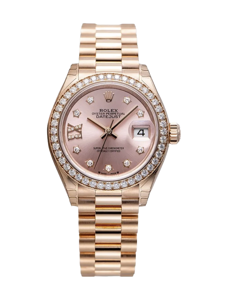 Rolex Datejust Rose Gold Diamond Luxury Designer Watch - Image 2