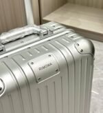 Small Arctic Silver Luxury Iconic Designer Suitcase - Image 4