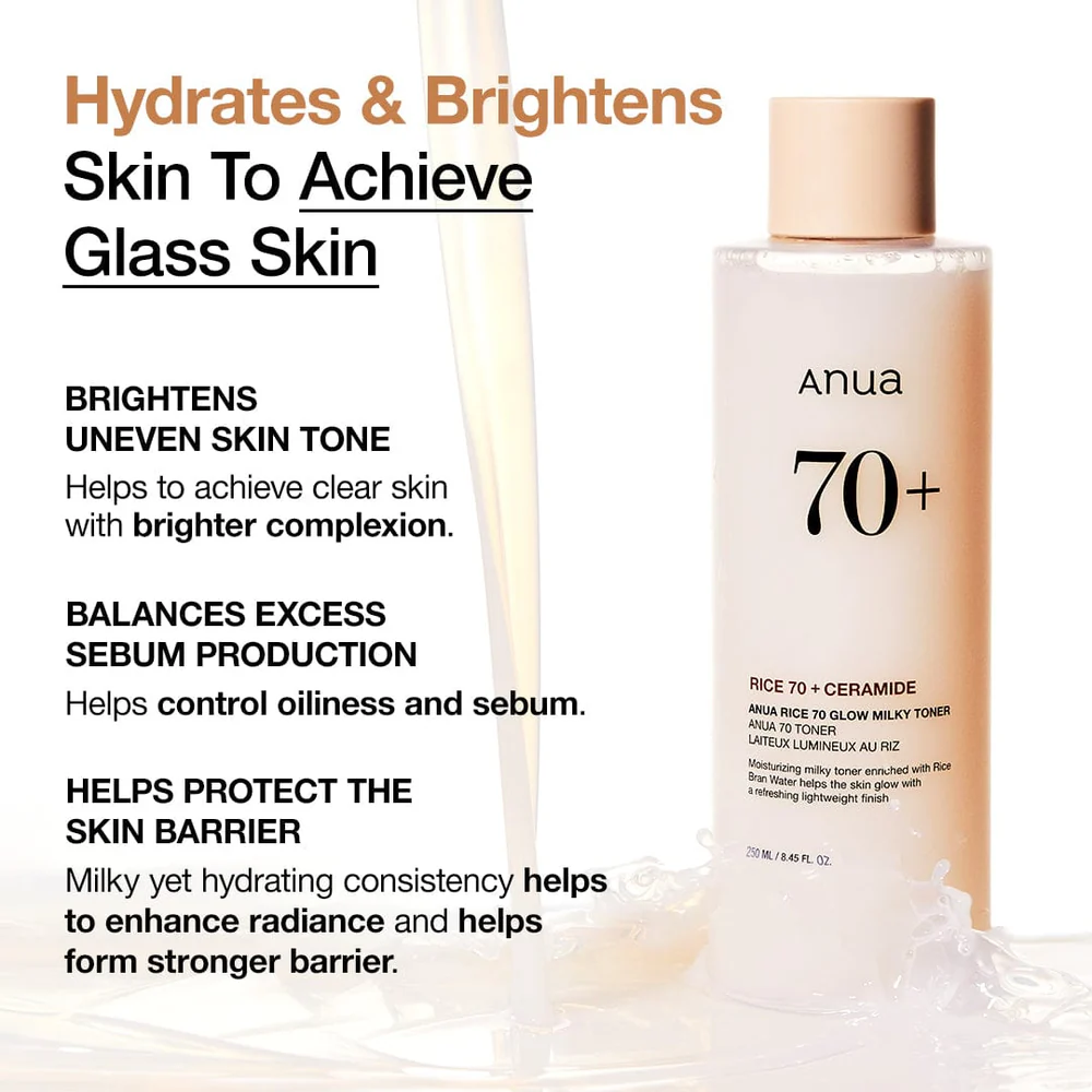 Anua Rice 70 Glow Milky Toner, 250ml - Image 3