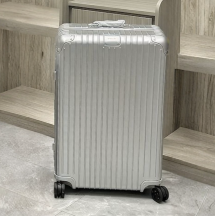 Large Arctic Silver Luxury Iconic Designer Suitcase