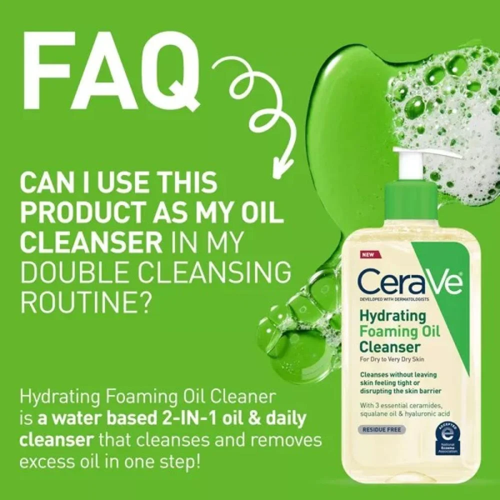 CeraVe Hydrating Foaming Oil Cleanser, 473ml - Image 5