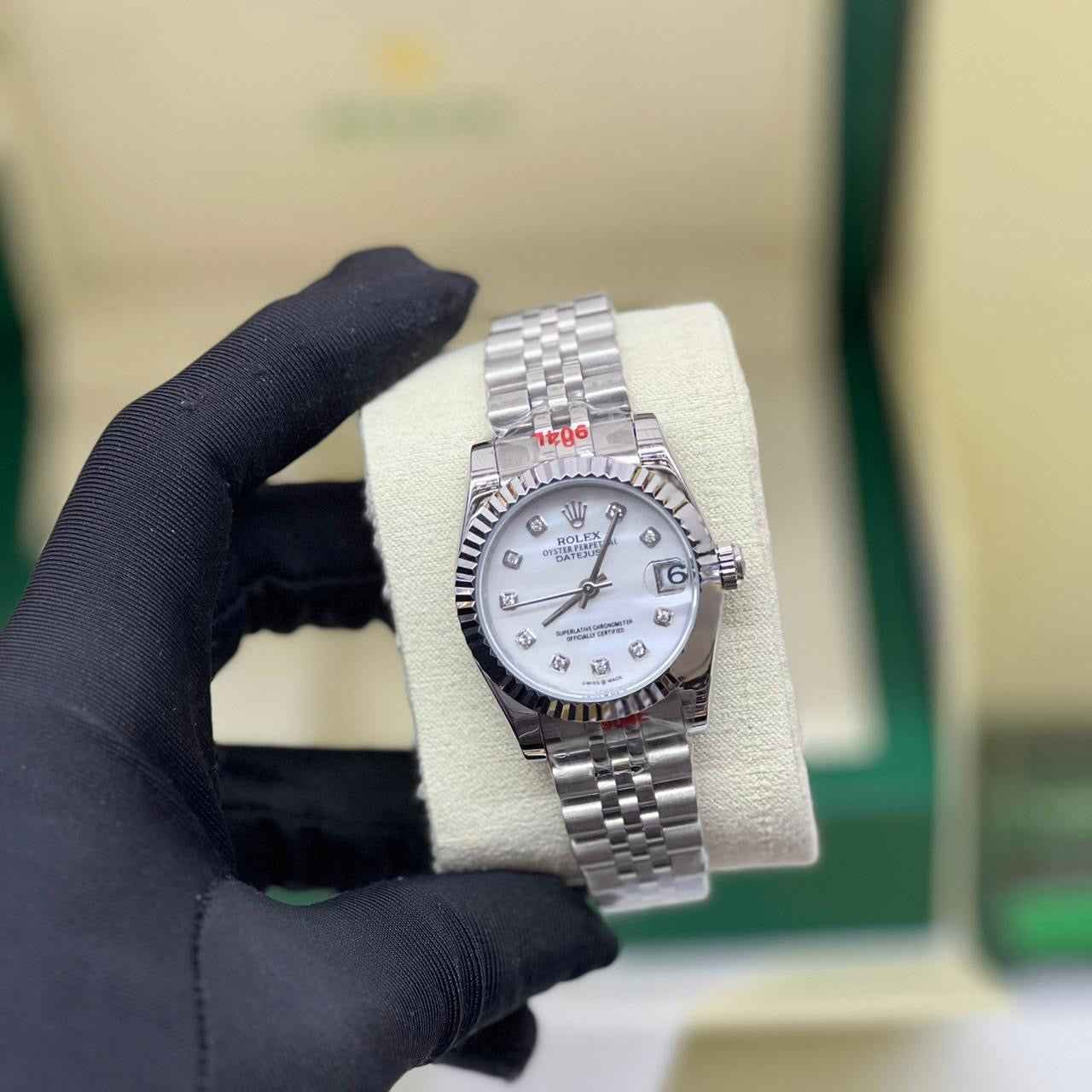 Rolex Datejust White Diamond Dial Luxury Designer Watch - Image 4