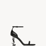 OPYUM Black Heeled PU Sandals 8.5cm