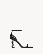 OPYUM Black Heeled PU Sandals 8.5cm