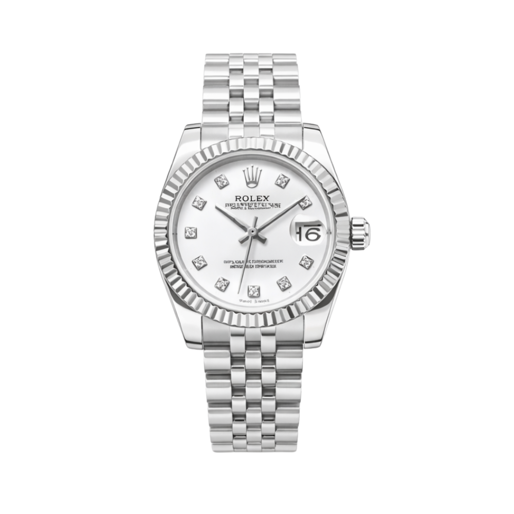Rolex Datejust White Diamond Dial Luxury Designer Watch