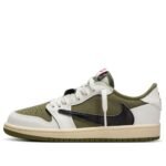 (بي إس) Air Jordan 1 ريترو لو أو جي إس بي x Travis Scott 'Medium Olive'