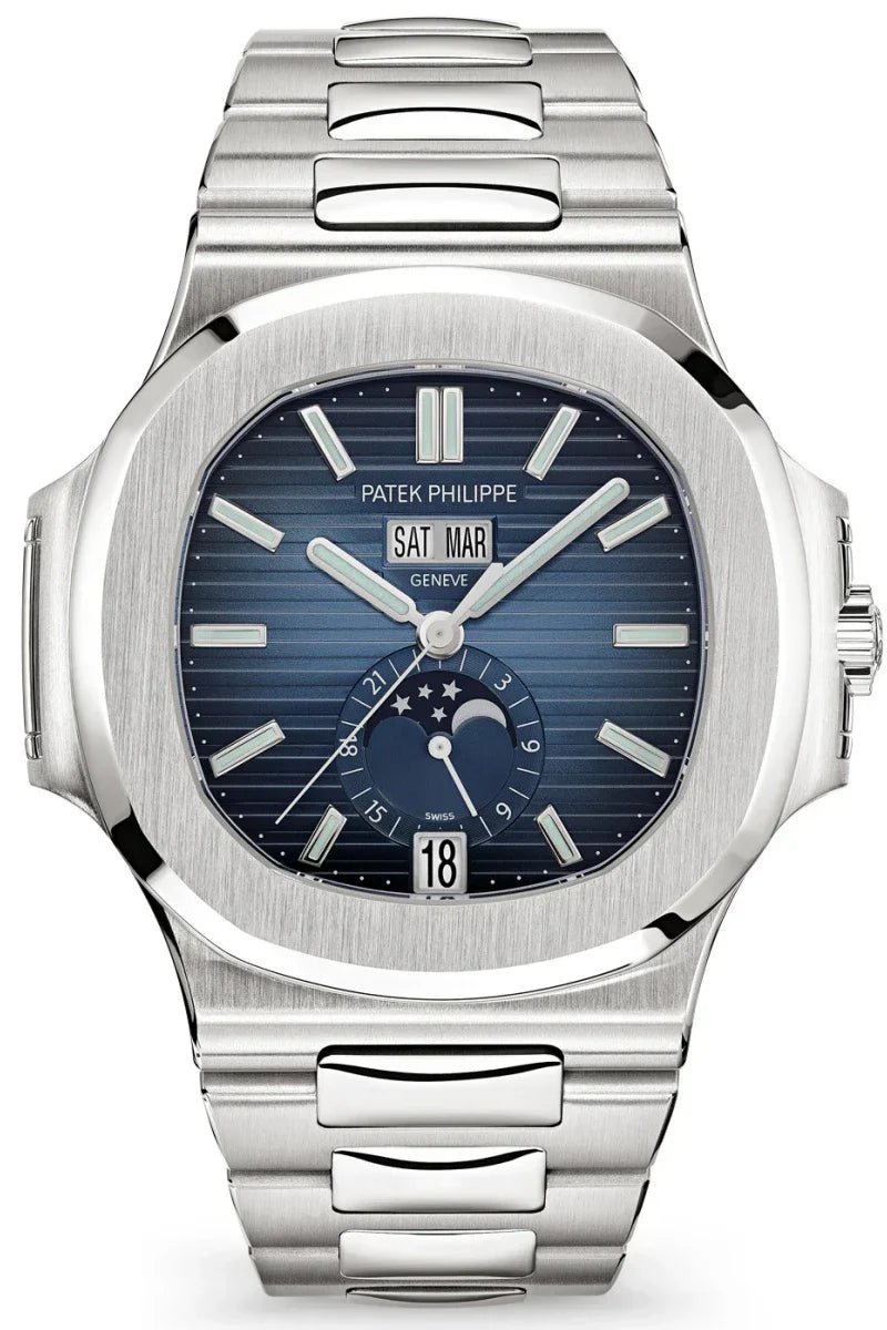 Patek Philippe Nautilus Annual Calendar, Blue Dial Luxury Designer Watch