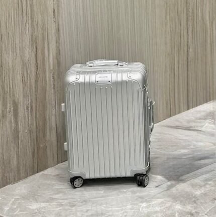 Small Arctic Silver Luxury Iconic Designer Suitcase