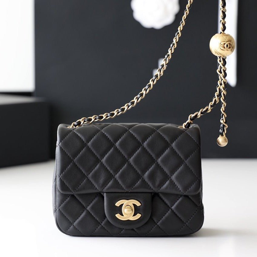 FLAP BAG 17CM GOLD HARDWARE BLACK LAMBSKIN - Image 7