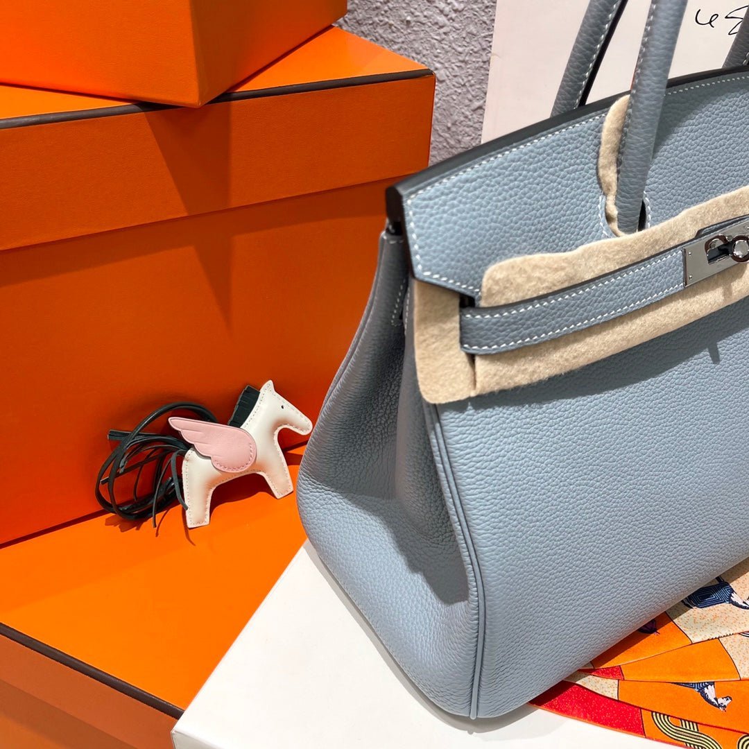 HM BIRKIN 30CM CLOUD BLUE TOGO LEATHER SILVER HARDWARE - Image 15