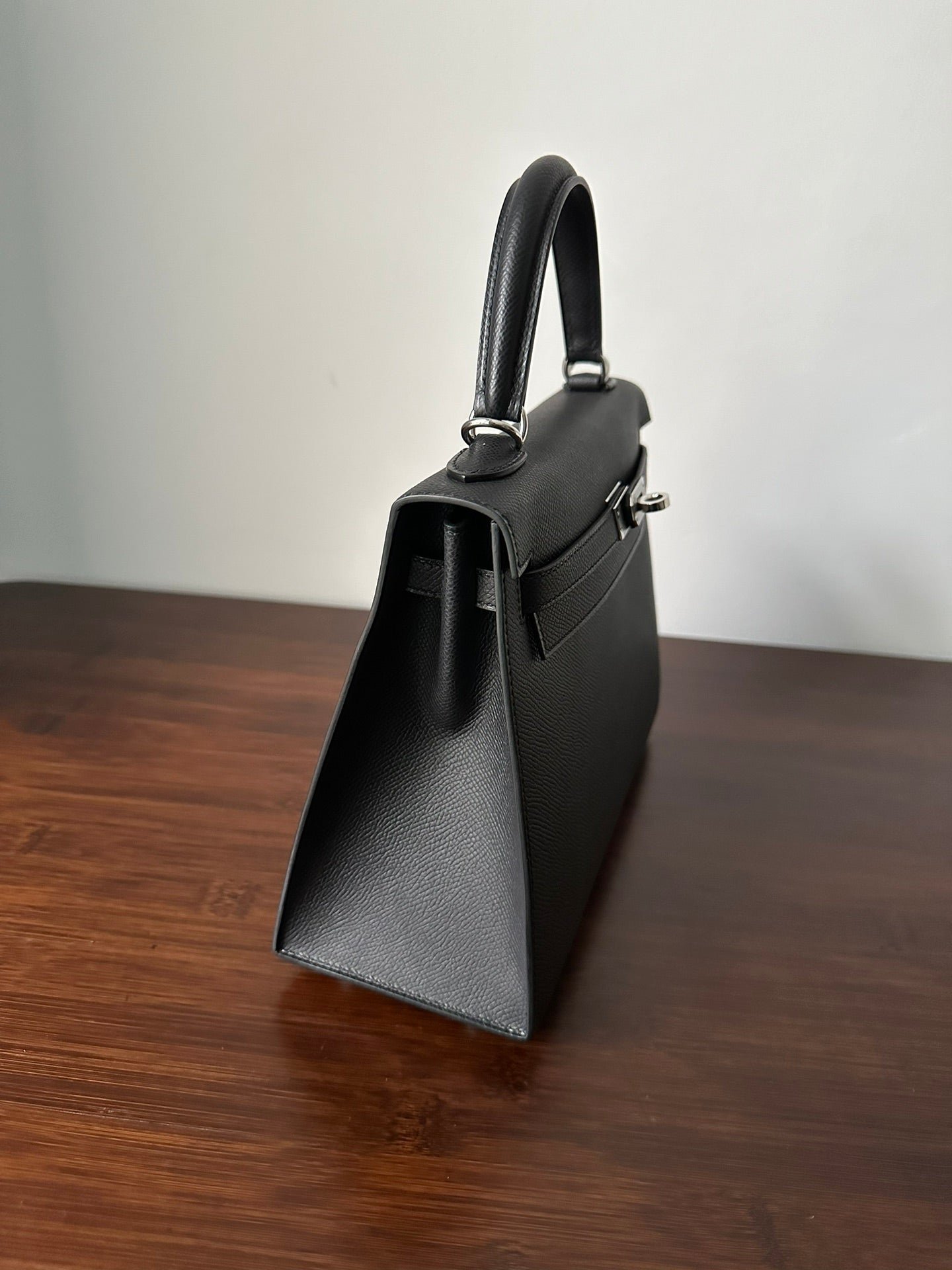 HM KELLY 25CM BLACK EPSOM SILVER HARDWARE - Image 5