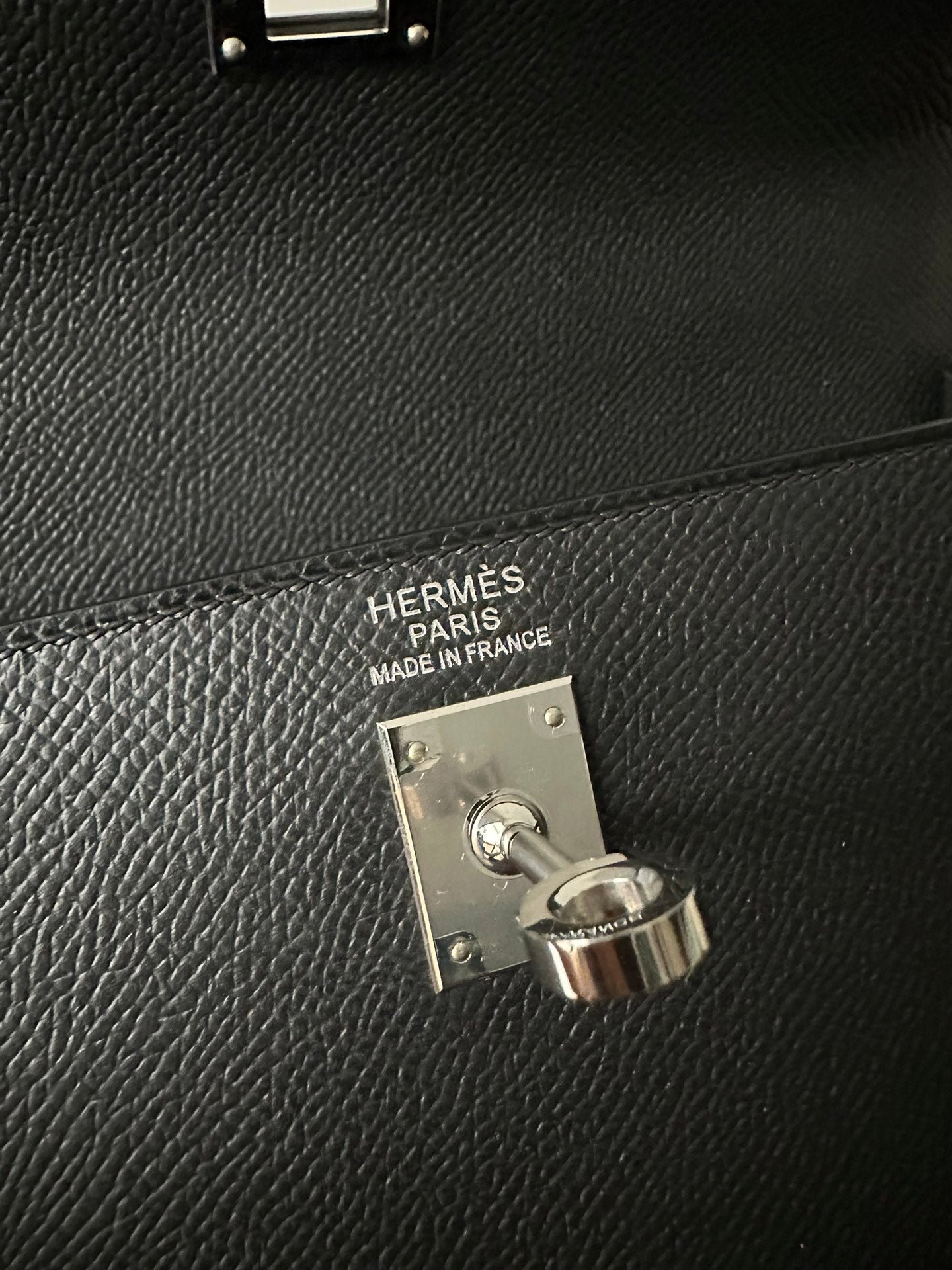 HM KELLY 25CM BLACK EPSOM SILVER HARDWARE - Image 17