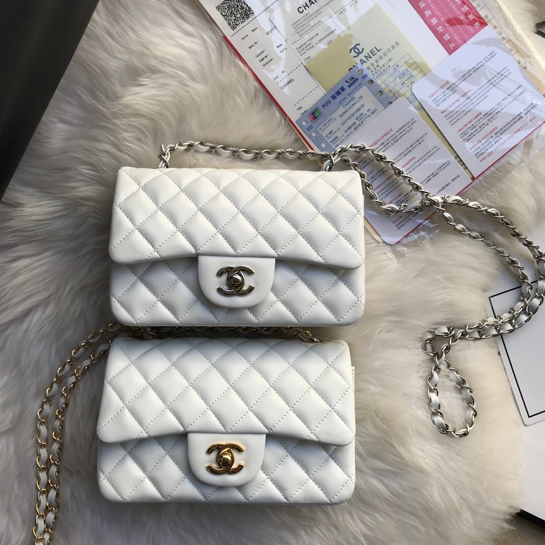 CC MINI 20 BAG IN WHITE CALFSKIN GOLD HARDWARE - Image 2