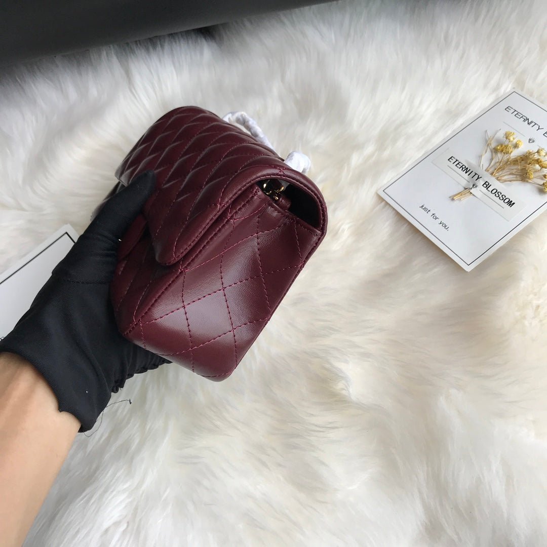 CC MINI 20 BAG IN RED BROWN CALFSKIN GOLD HARDWARE - Image 12
