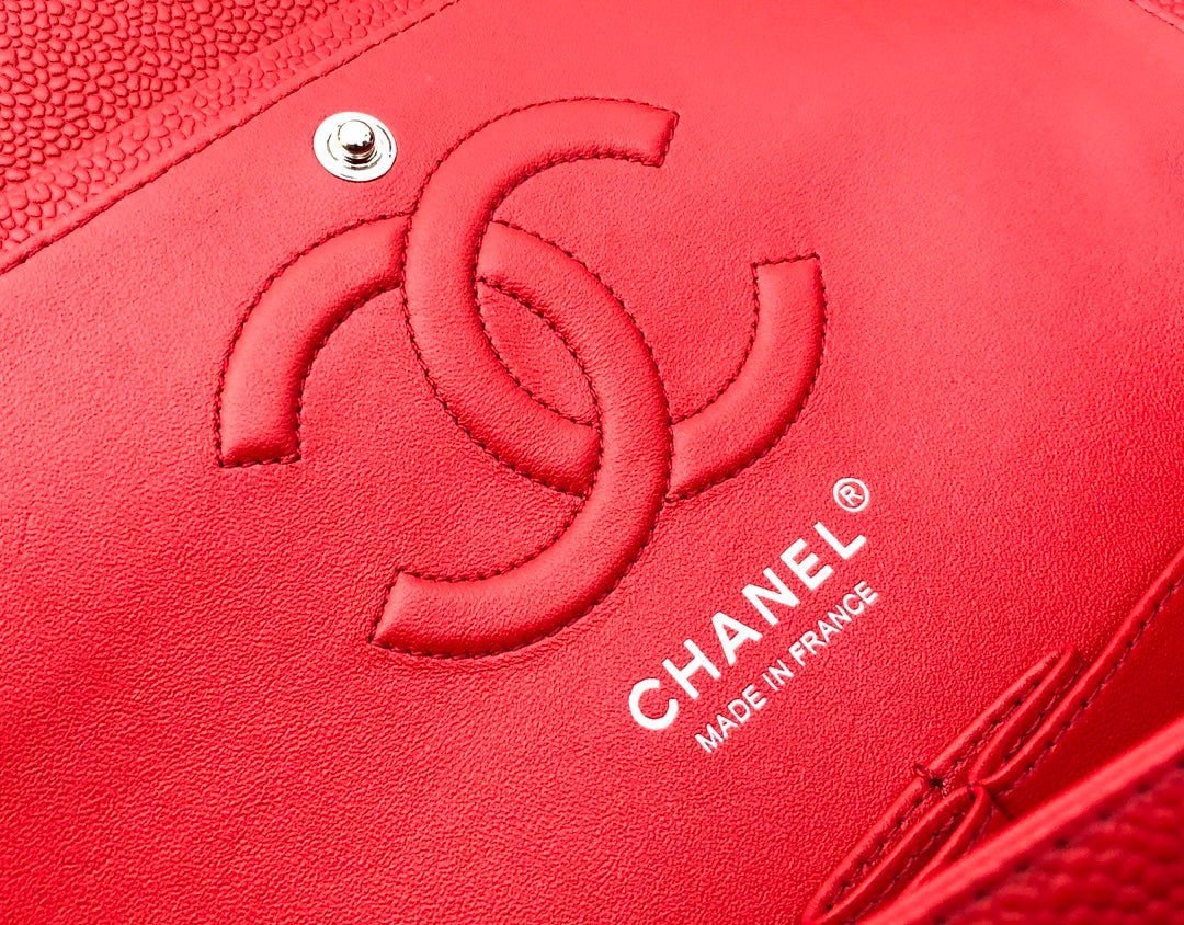 FLAP BAG MEDIUM 25CM RED CAVIAR SILVER HARDWARE - Image 4