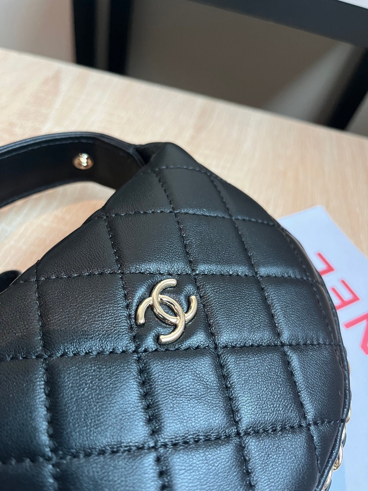 MINI HOBO BAG 16 IN BLACK LAMBSKIN - Image 4