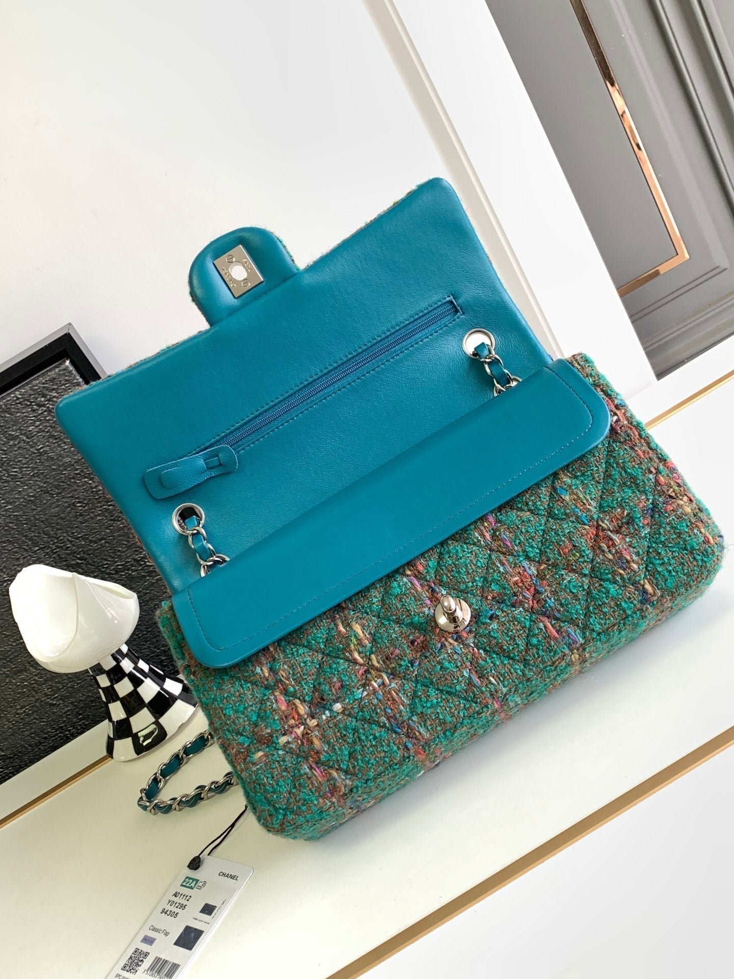 CC MEDIUM 25 CLASSIC BAG IN GREEN FOREST WOOL TWEED - Image 4