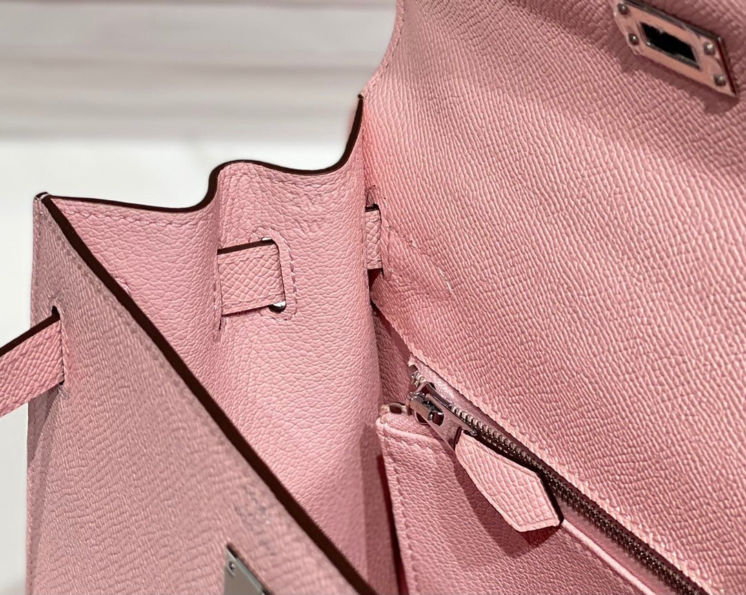 KELLY 25CM IN ROSE SAKURA SWIFT CALFSKIN SILVER HARDWARE - Image 14