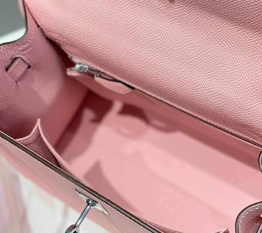 KELLY 25CM IN ROSE SAKURA SWIFT CALFSKIN SILVER HARDWARE - Image 7