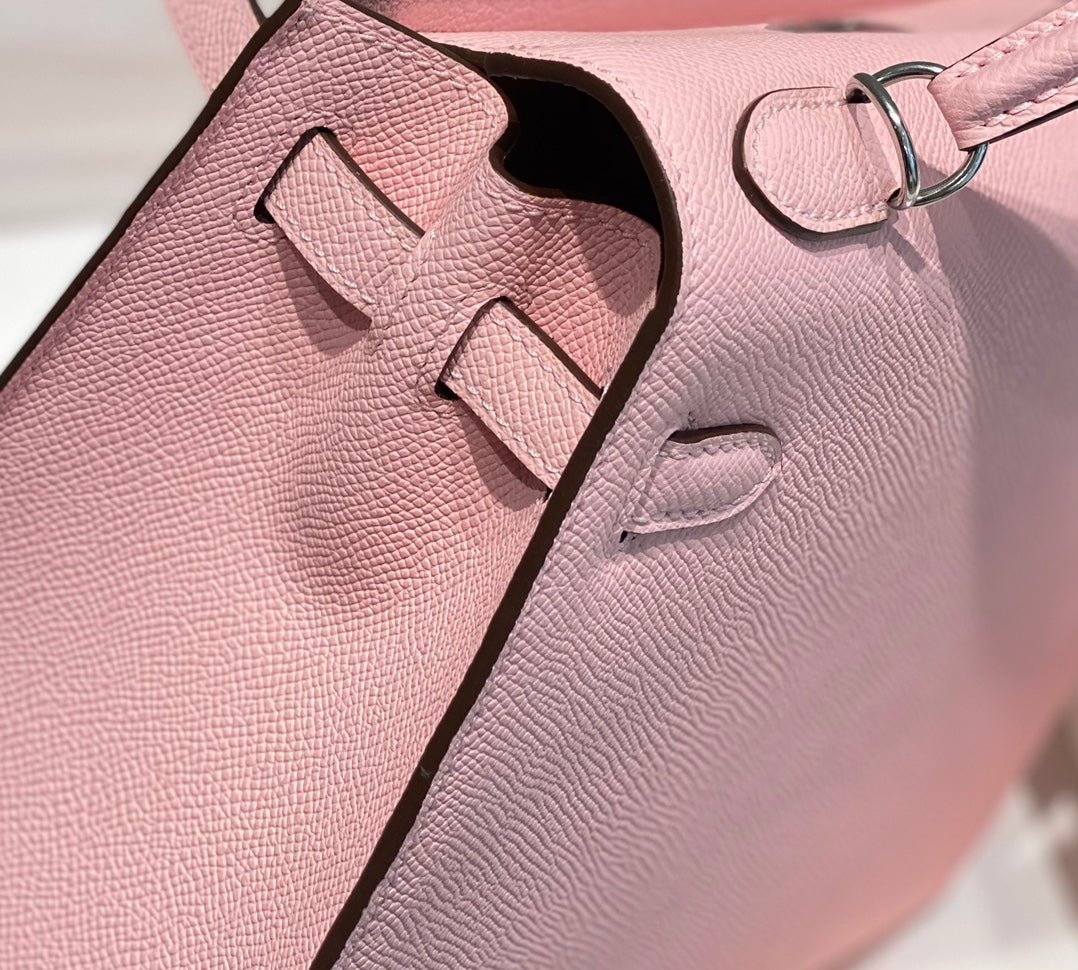 KELLY 25CM IN ROSE SAKURA SWIFT CALFSKIN SILVER HARDWARE - Image 8