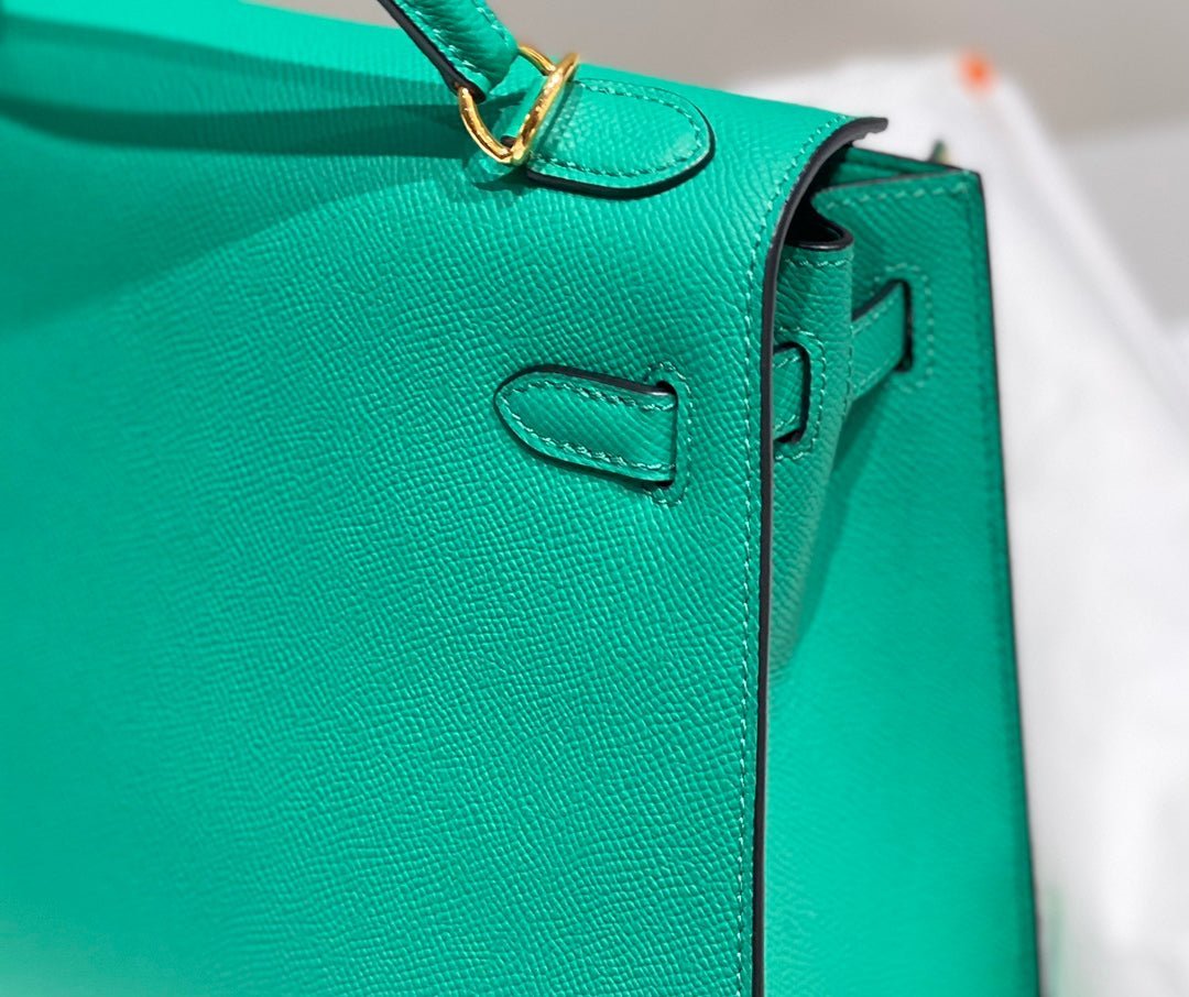 KELLY 25CM IN VERT VERTIGO EPSOM CALFSKIN GOLD HARDWARE - Image 5